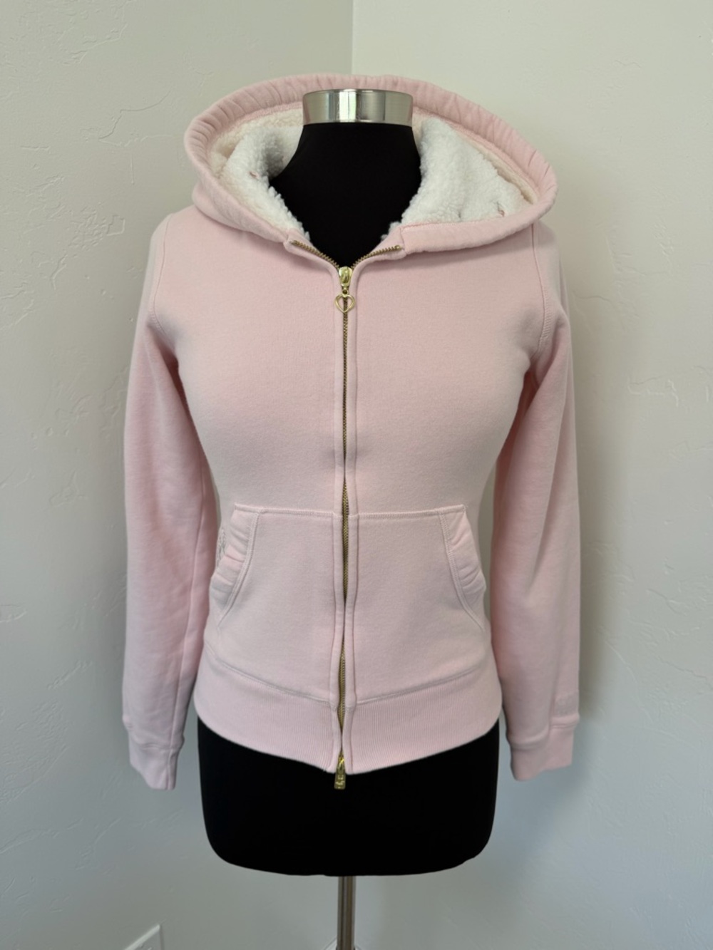 Hollister x Crocs Sherpa-Lined Zip-Up Pink Milk Hoodie Jacket Size S - Picture 3 of 14